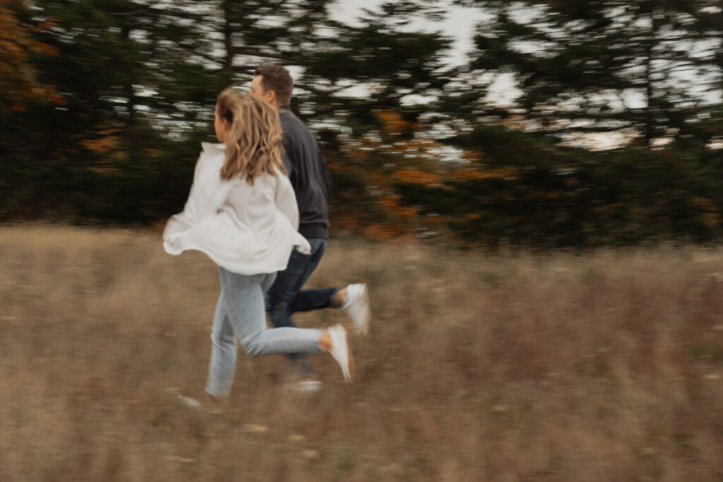 Couple during their engagement session near Kye Bay in Comox by Latitude 49 Photography
