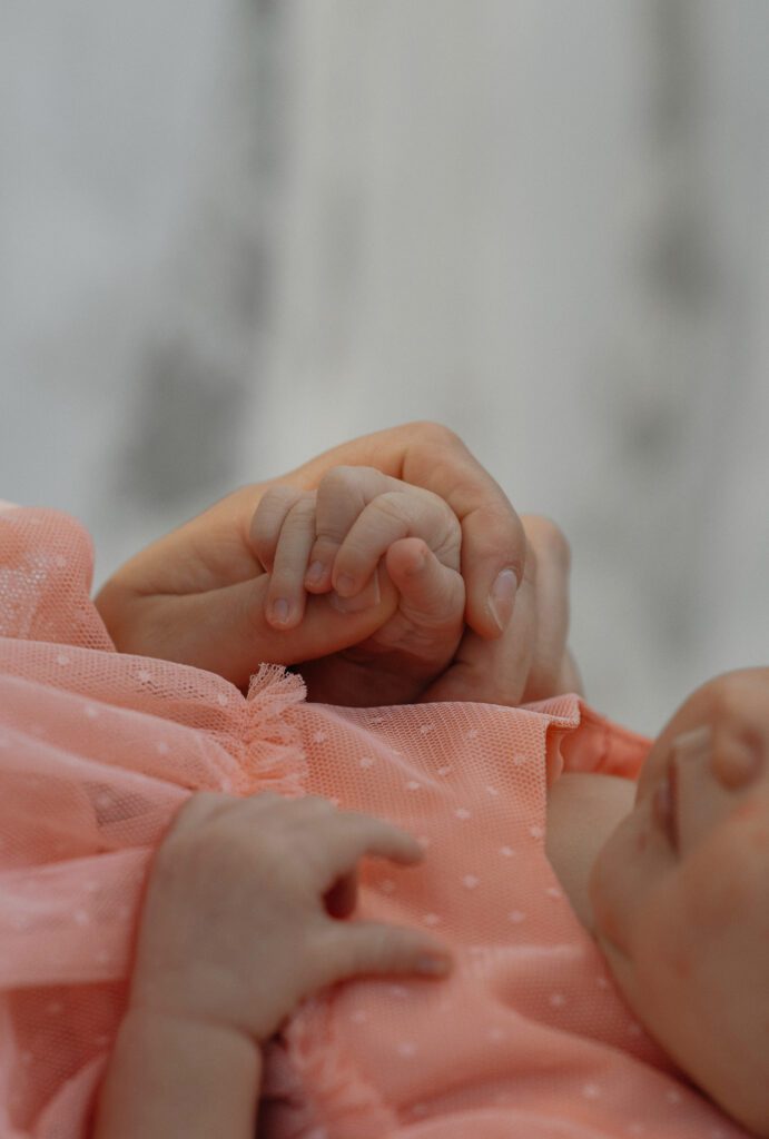 capturing the little details during a new mom's motherhood session