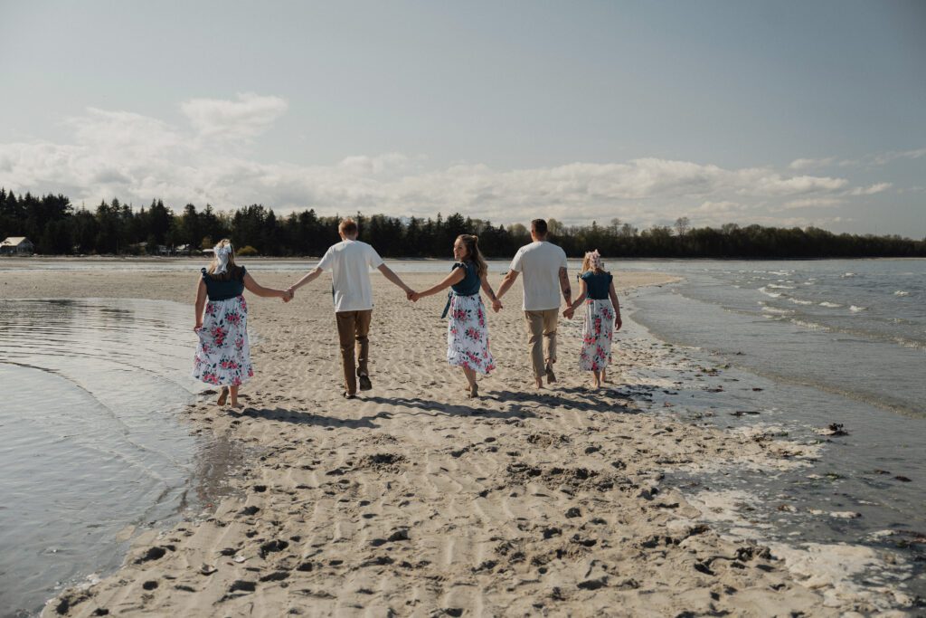 Family and Engagement session at the beach in Kye bay in preparation for their destination wedding in Mexico by Latitude 49 Photography