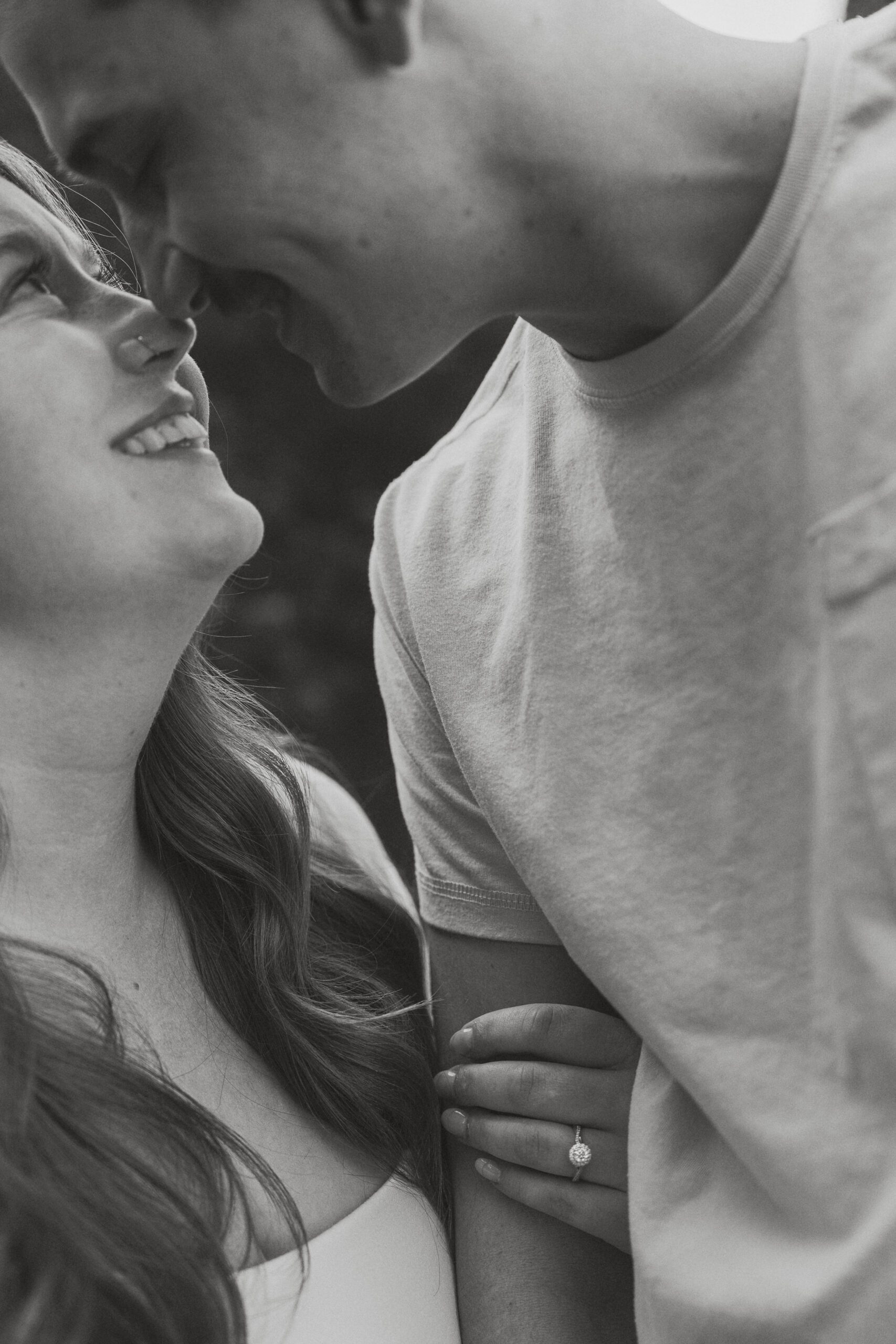 couple during their engagement session at Es-hw Sme~nts Community Park in Nanoose bay by Latitude 49 Photography