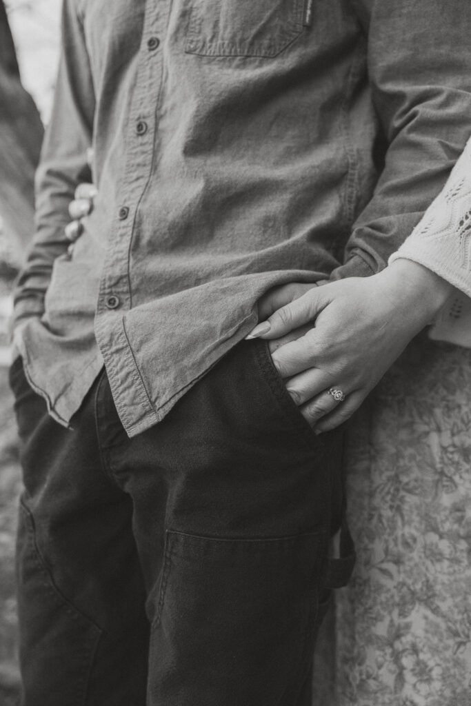 Couple during their engagement session at Seal Bay Nature Park by Latitude 49 Photography