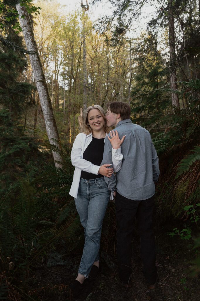 Couple during their engagement session at Seal Bay Nature Park by Latitude 49 Photography
