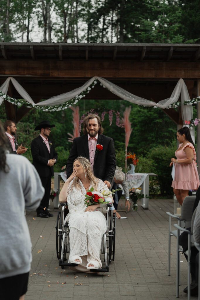 wedding party photos during a palliative bride's wedding at Comox Valley Hospital by Latitude 49 Photography