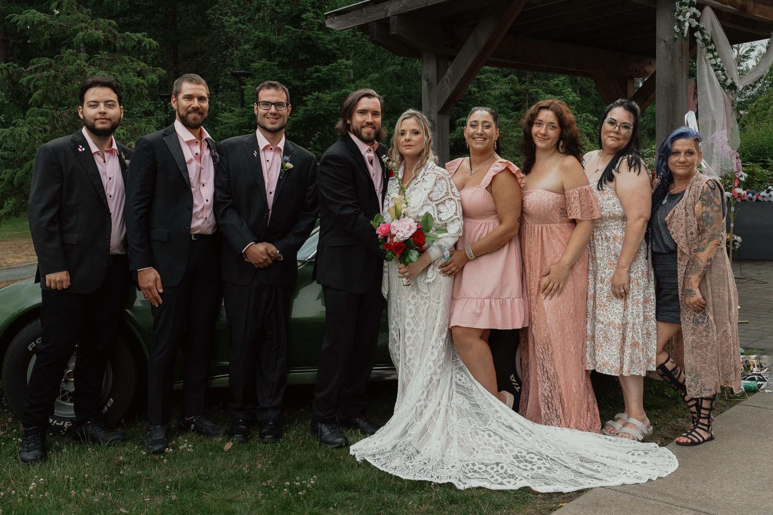 Wedding party for a palliative bride during their wedding at Comox Valley Hospital by Latitude 49 photography