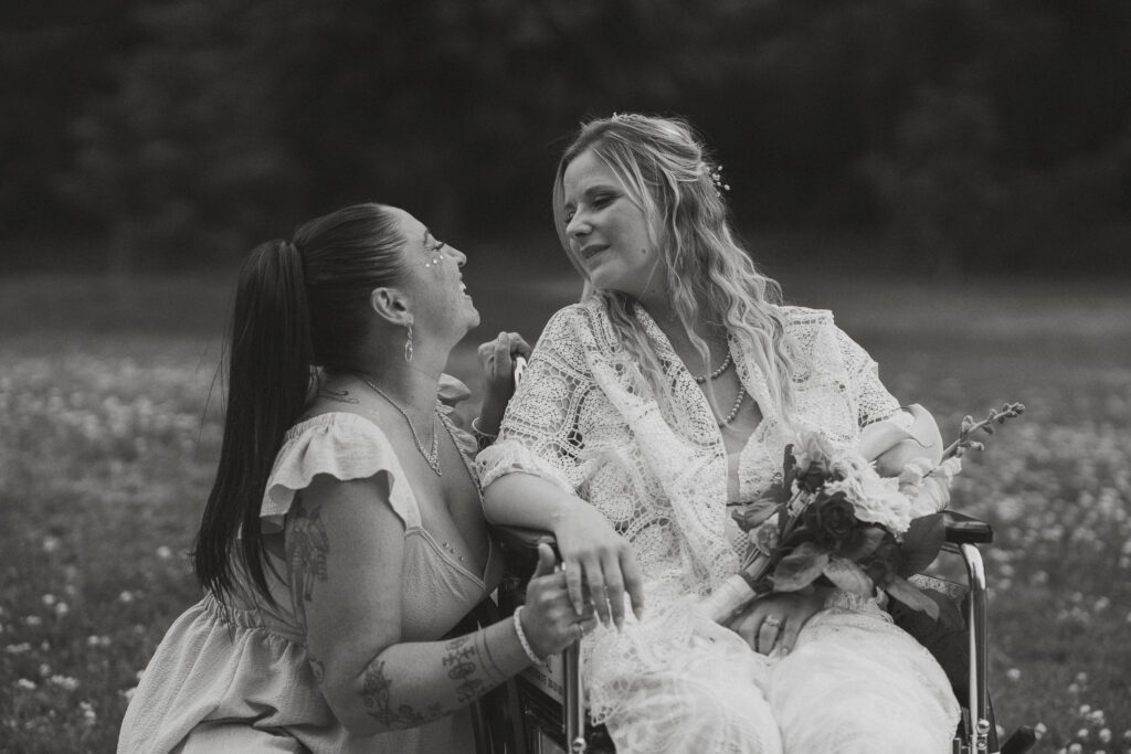wedding party photos during a palliative bride's wedding at Comox Valley Hospital by Latitude 49 Photography