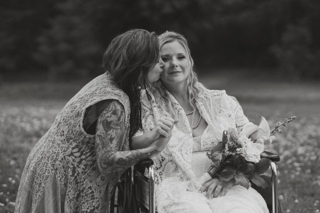 wedding party photos during a palliative bride's wedding at Comox Valley Hospital by Latitude 49 Photography