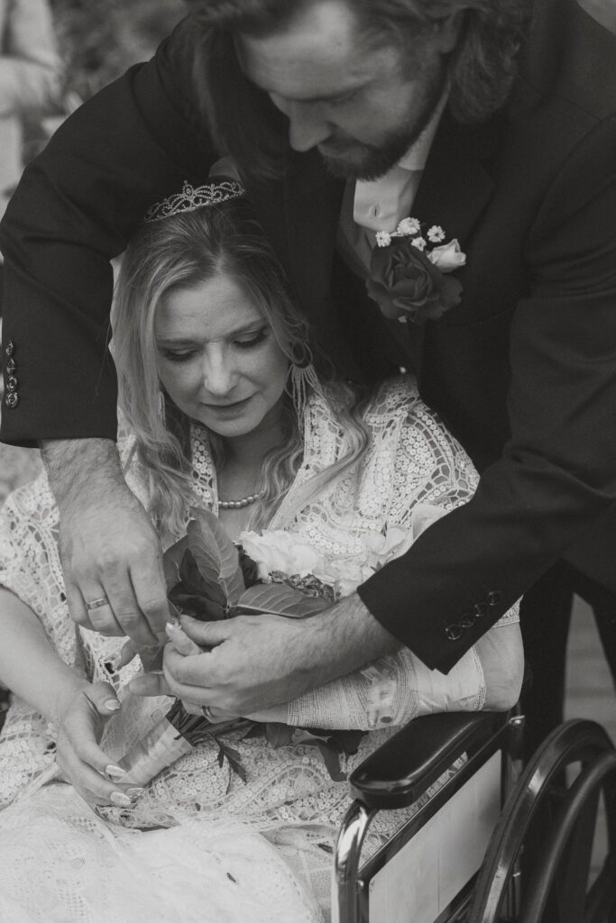 wedding couple photos during a palliative bride's wedding at Comox Valley Hospital by Latitude 49 Photography