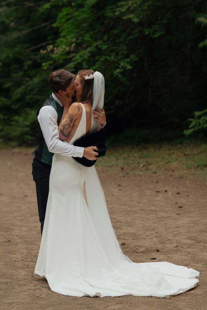 First look wedding portraits at Nymph Falls in the comox valley by latitude 49 photography