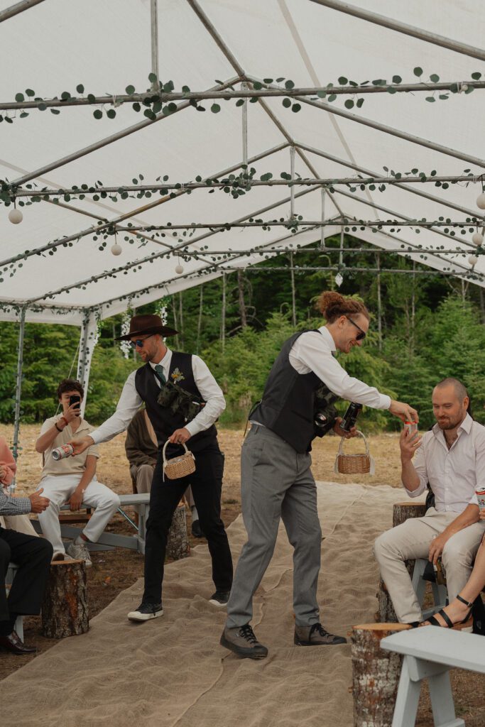 Beer Boys during a back yard wedding at Forbidden Plateau in the Comox Valley by Latitude 49 Photography