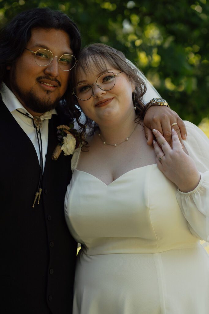 wedding portraits during a back yard wedding in Merville by latitude 49 photography