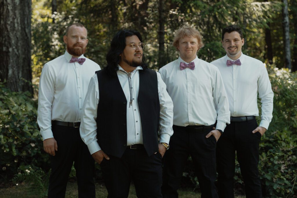 wedding portraits during a back yard wedding in Merville by latitude 49 photography