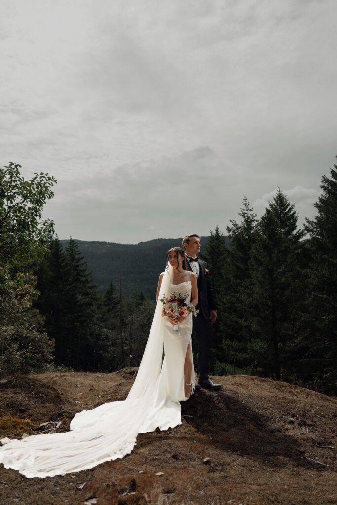 Editorial wedding portraits near Caleb Pike Heritage Park in Victoria by Latitude 49 Photography