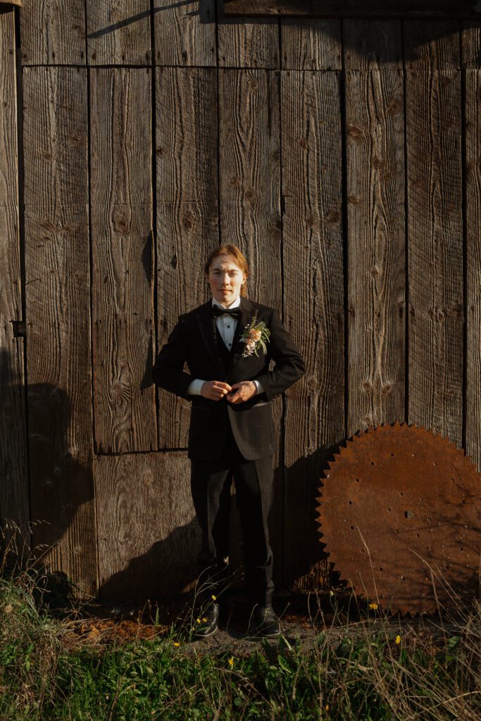groom during portraits