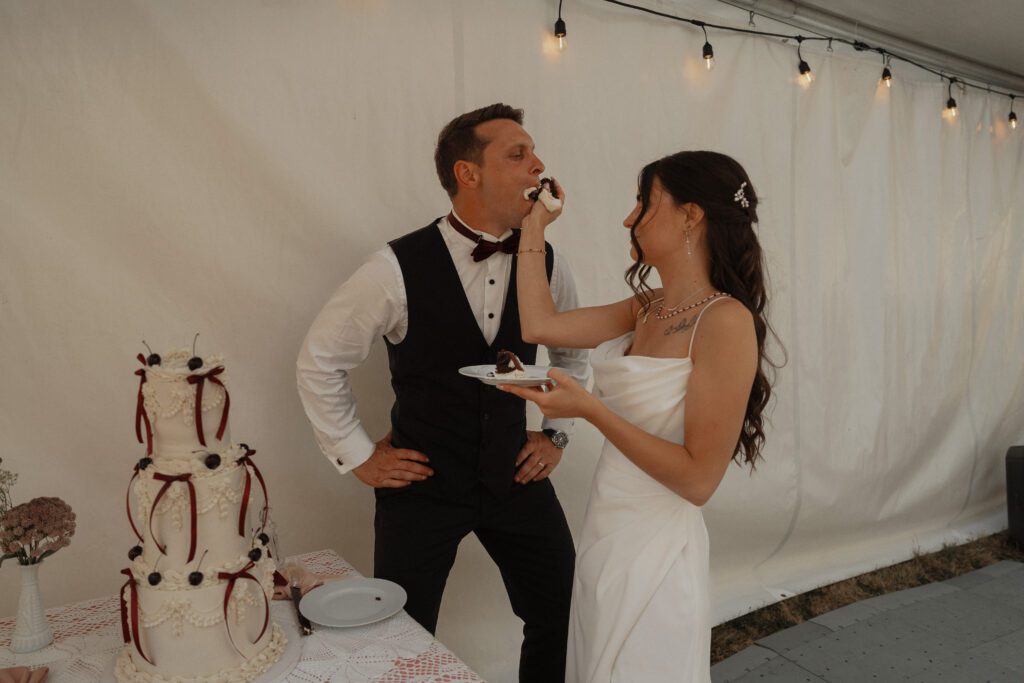 Cake by Darling Cake Co and cake cutting portraits Caleb Pike Heritage Park in Victoria by Latitude 49 Photography