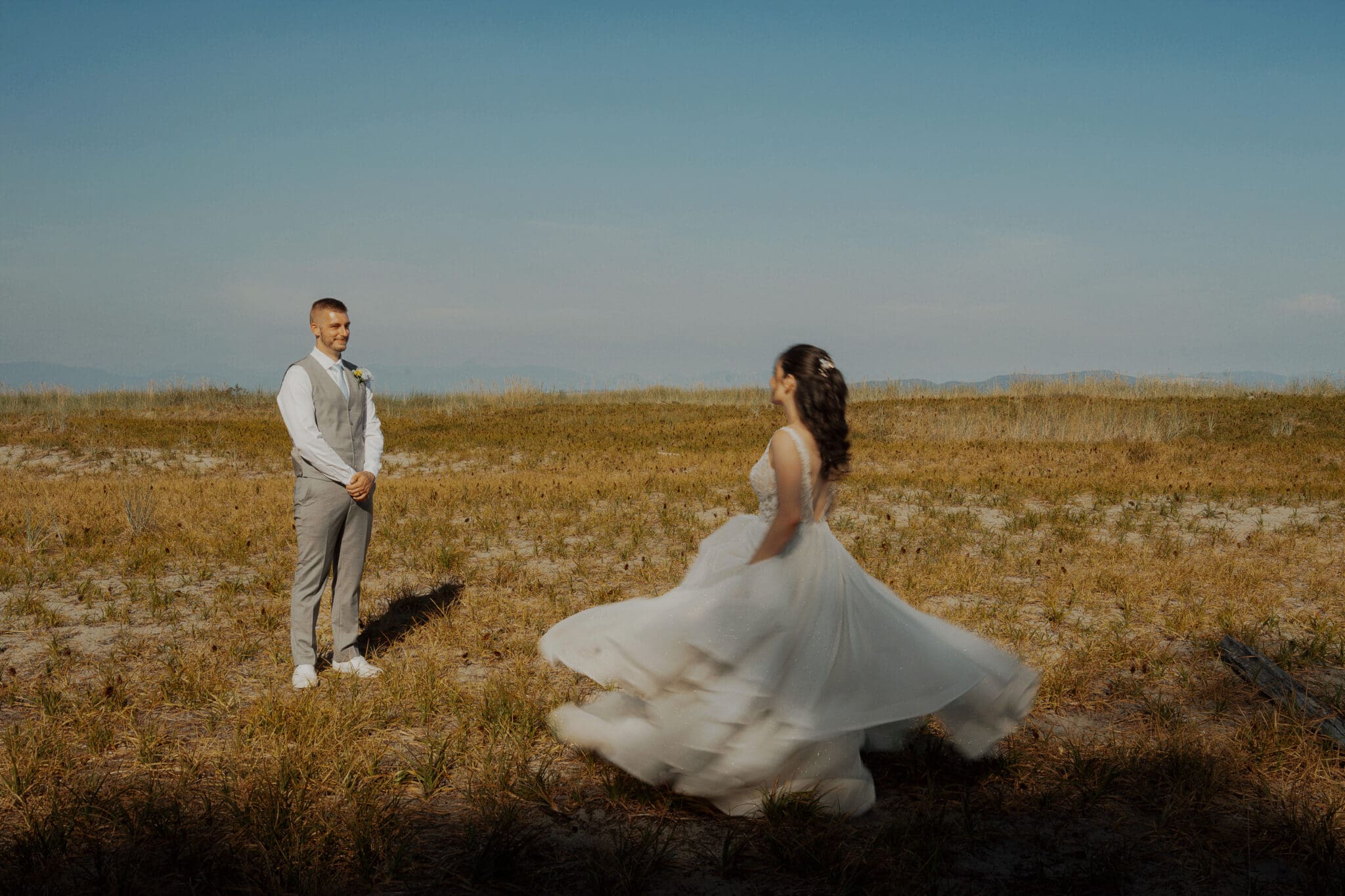 Bride and groom during their portrait session