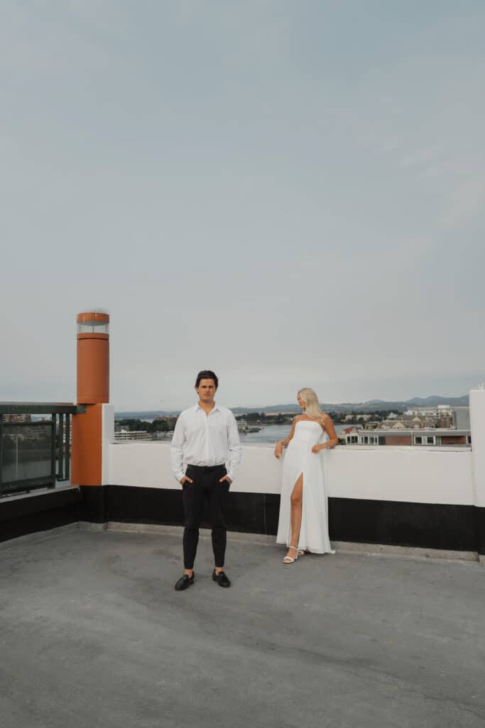 Couple during their engagement session in Victoria